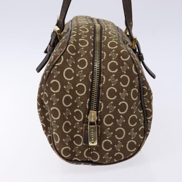CELINE C Macadam Canvas Hand Bag Brown Gold - Picture 5 of 12